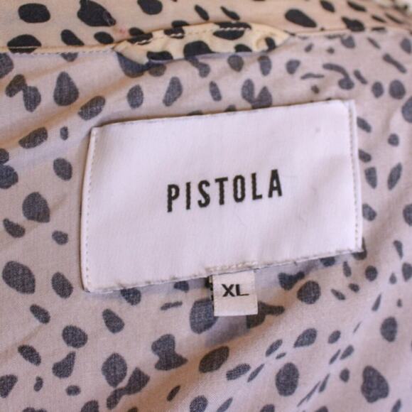 Pistola Cheetah Print Blouse Top Button Up Pockets Size XL - Picture 4 of 5